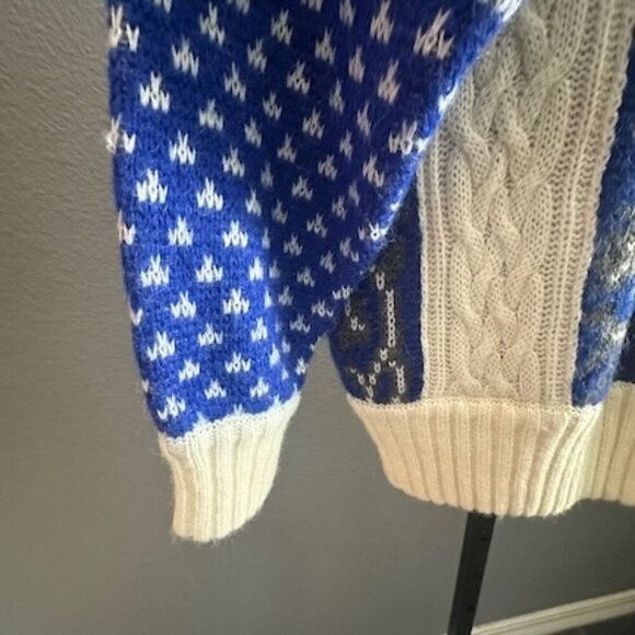 Vintage IB Diffusion Sport Mixed-Stitch Full Zip Sweater Cardigan - Size L - EUC - Picture 9 of 9